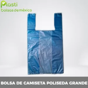 bolsa de camiseta poliseda azul